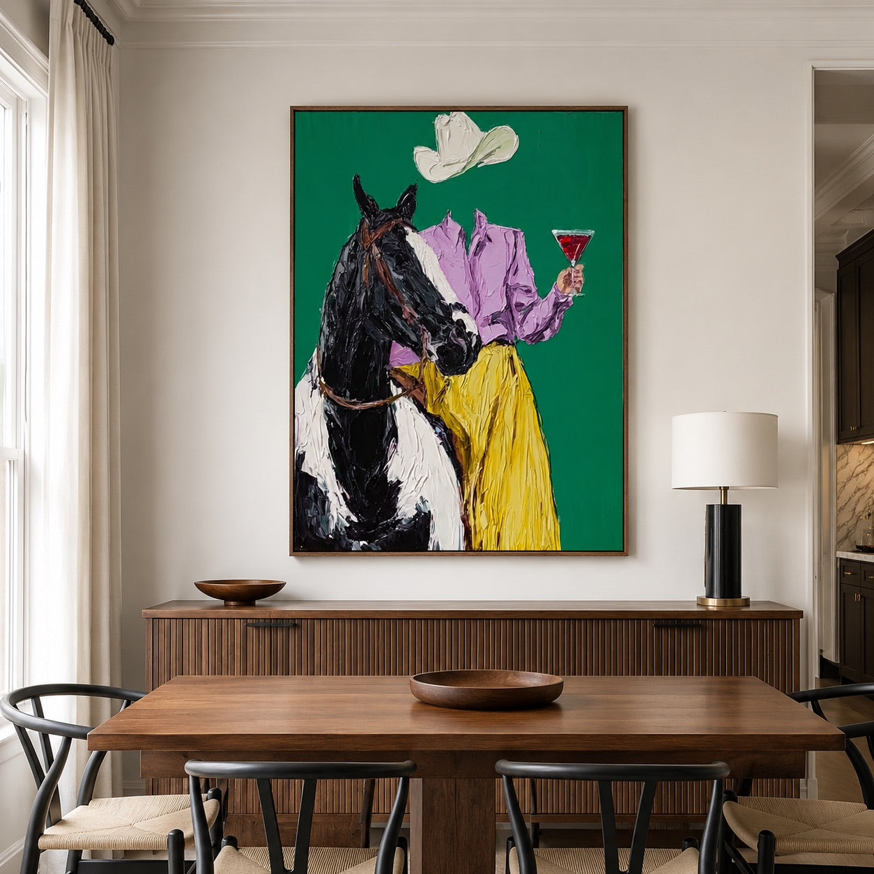 Emerald Toast-Cowgirl Horse Oil Painting