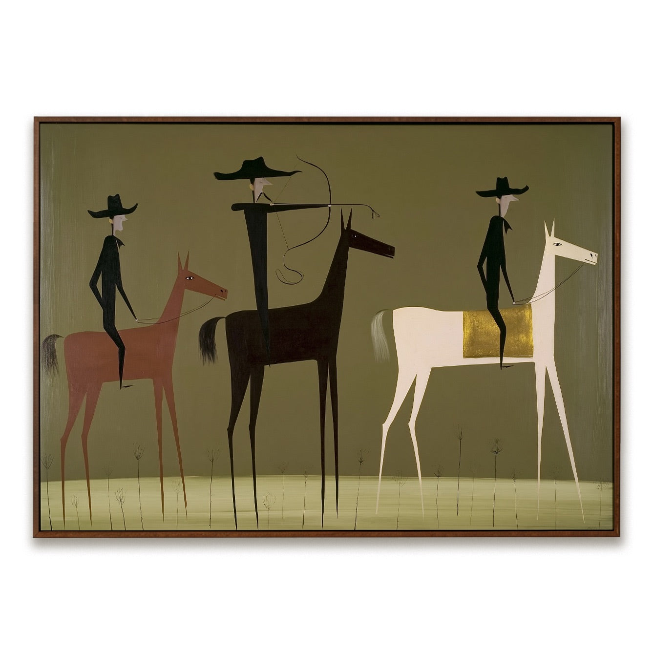 Three Reins-Western Riders Oil Painting