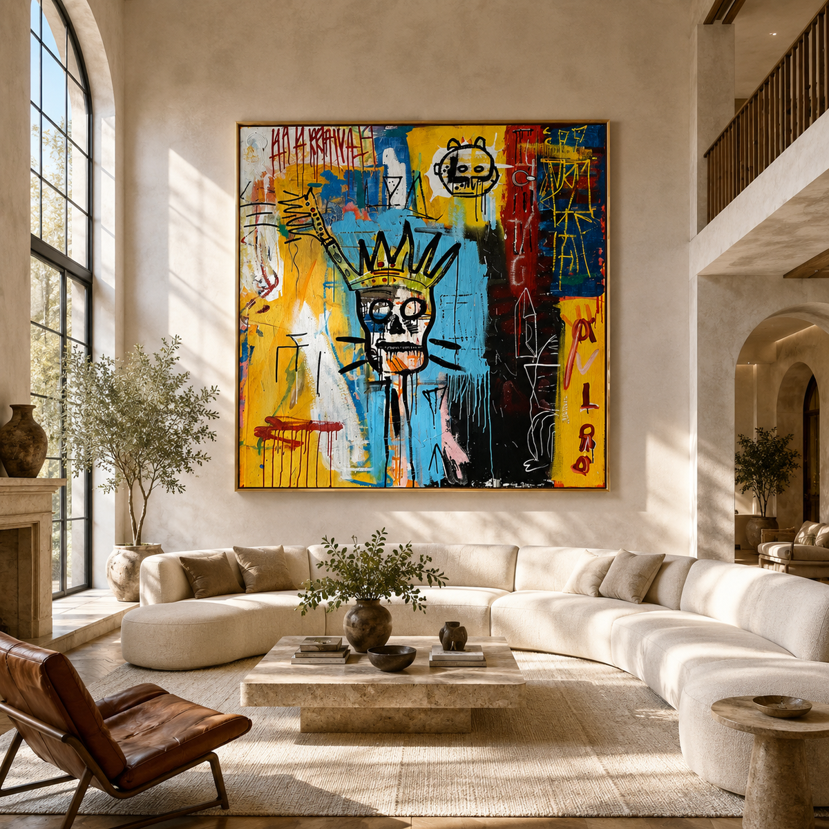 Crowned Chaos-Abstract Graffiti Portrait Painting