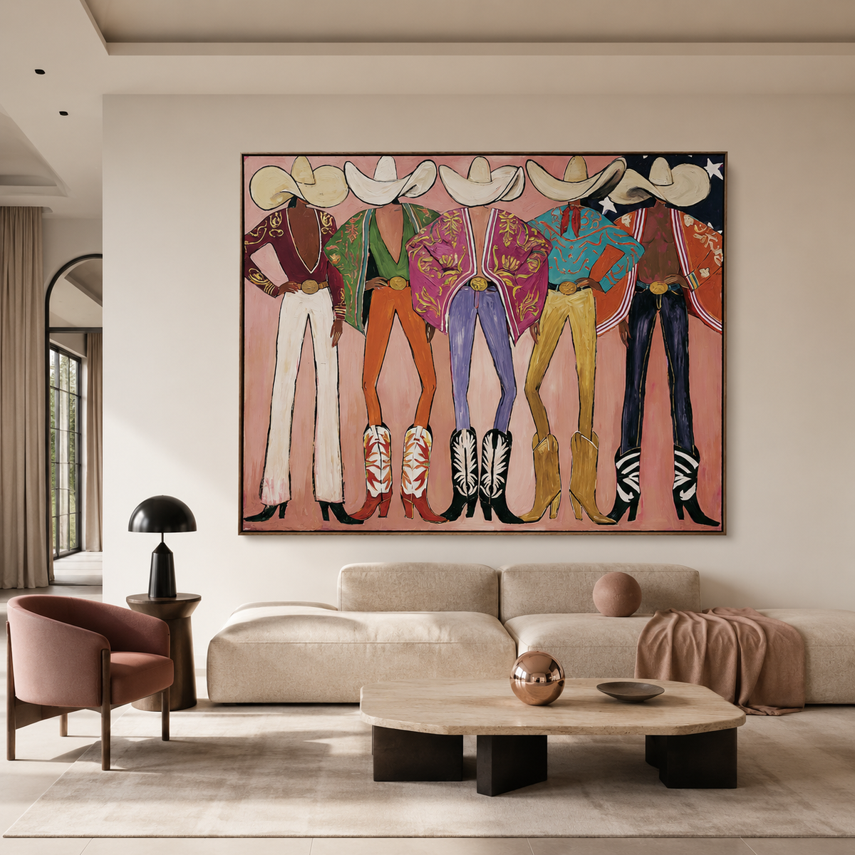 Pink Rodeo-Five Cowgirl Painting