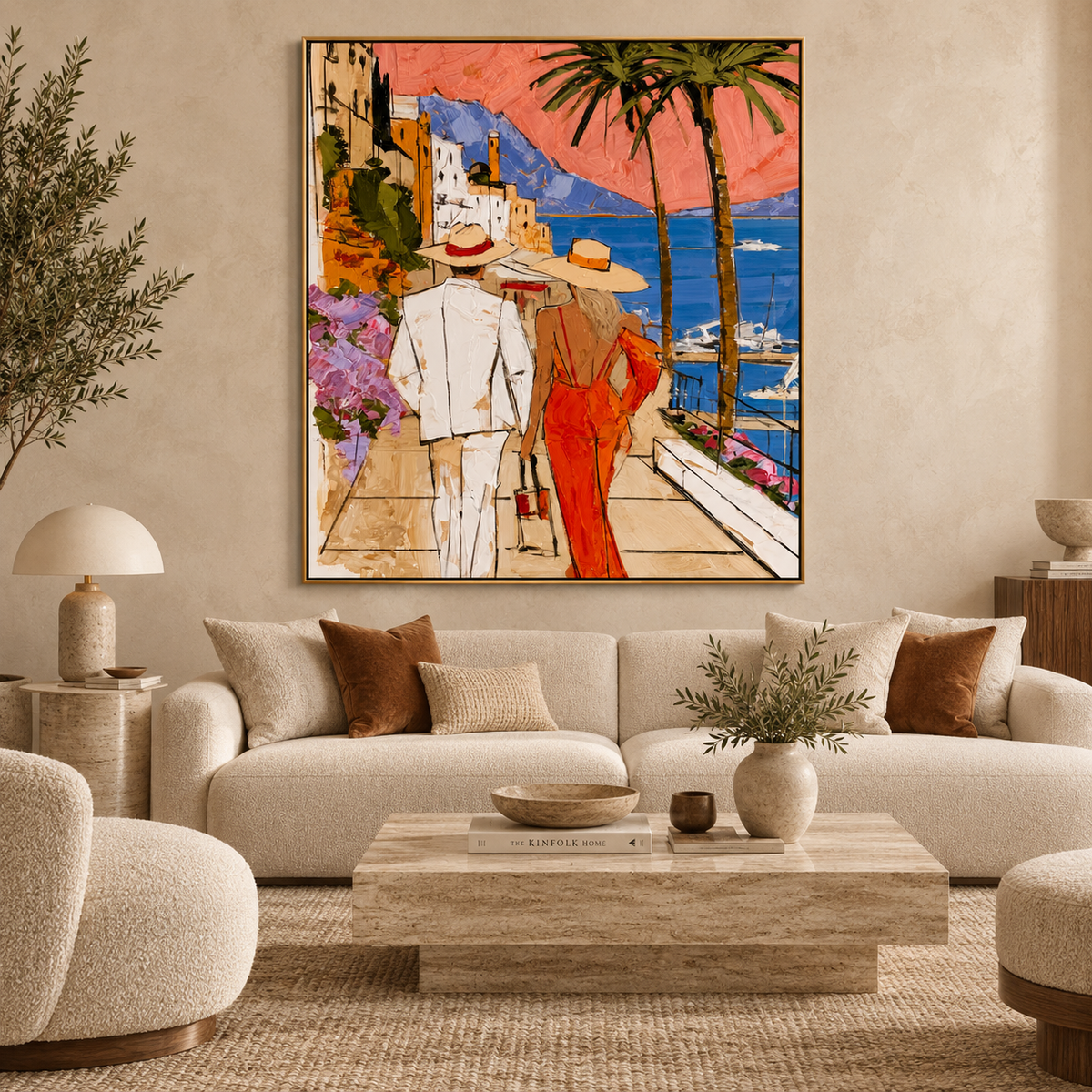 Sunset Riviera-Coastal Couple Painting