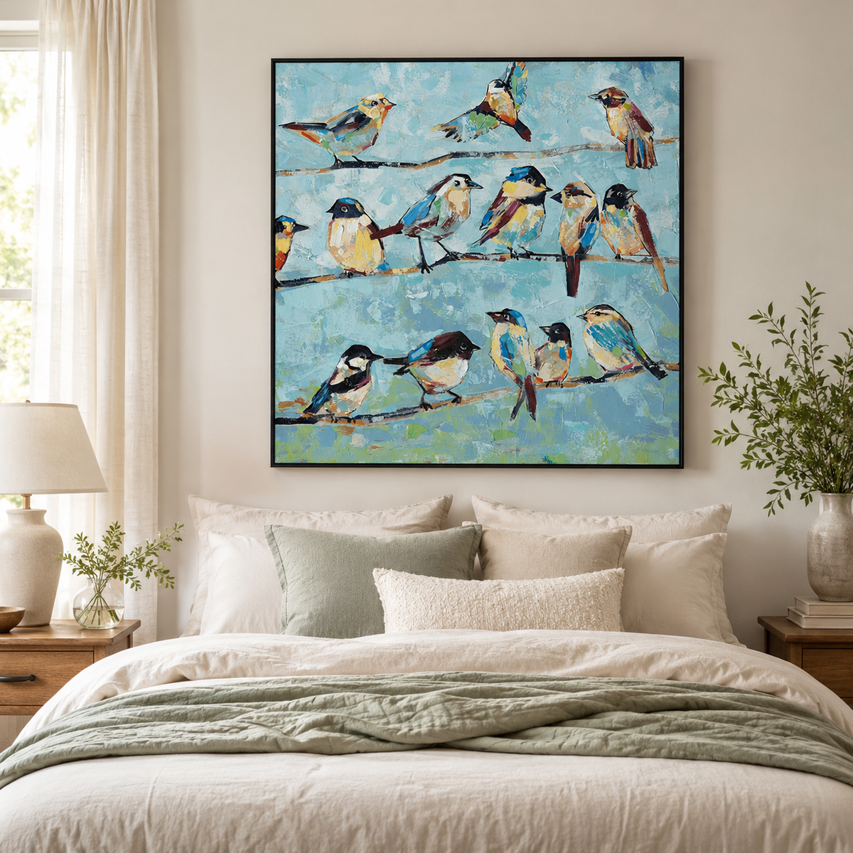 Sky Chorus-Colorful Songbird Painting