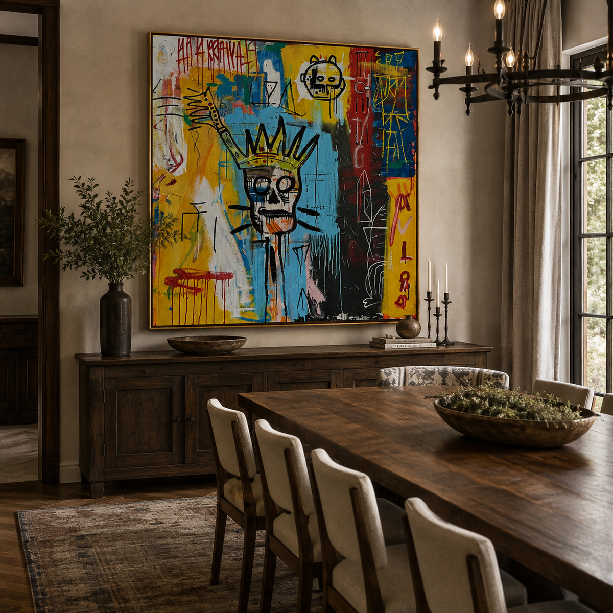 Crowned Chaos-Abstract Graffiti Portrait Painting