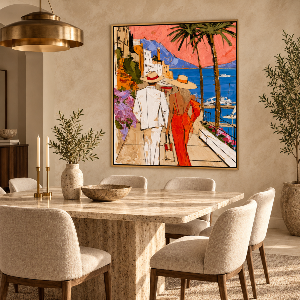 Sunset Riviera-Coastal Couple Painting