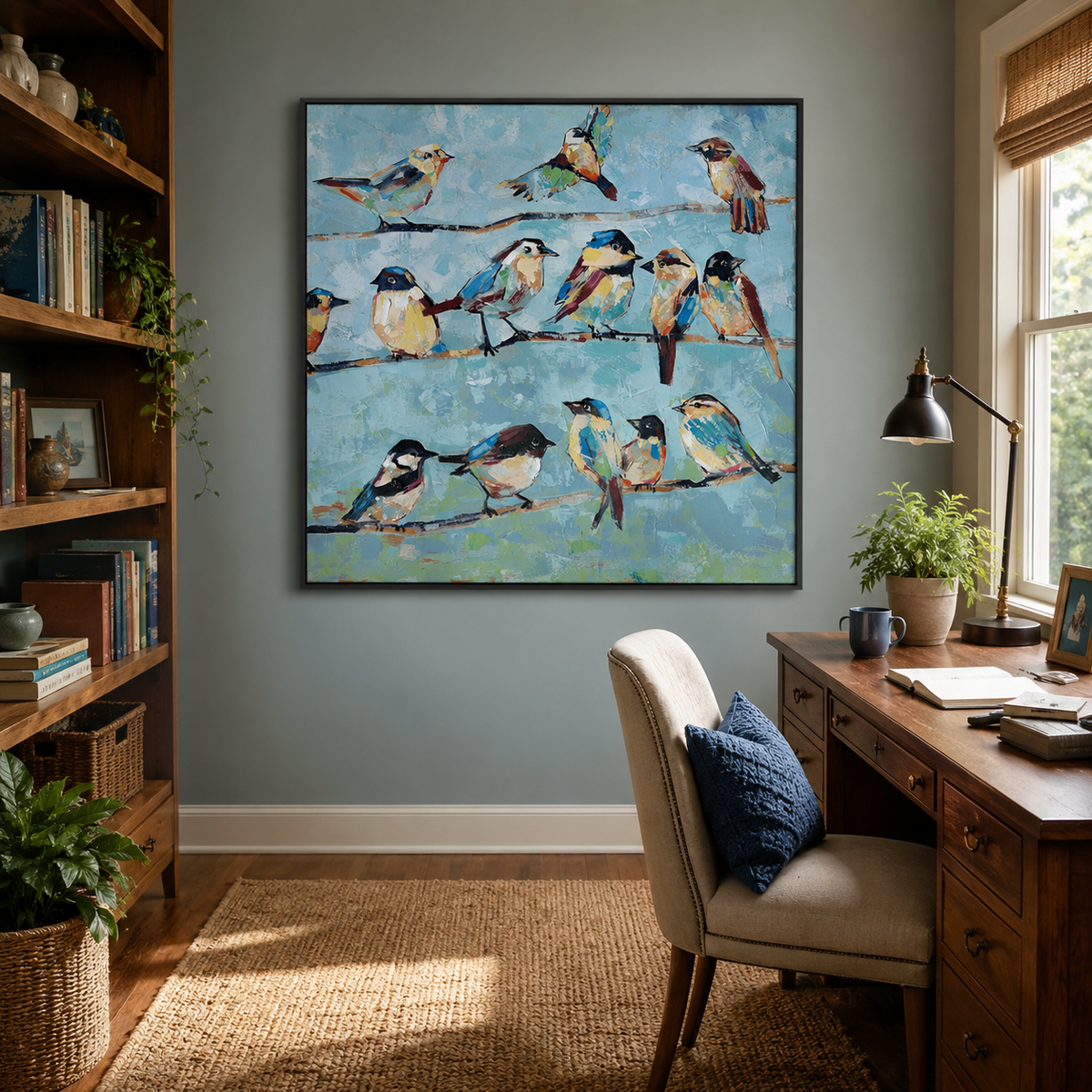 Sky Chorus-Colorful Songbird Painting