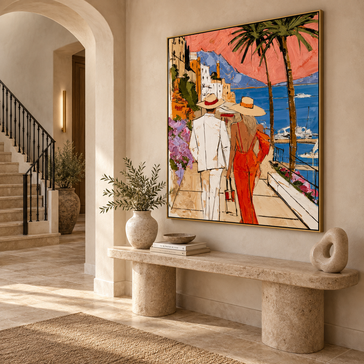 Sunset Riviera-Coastal Couple Painting