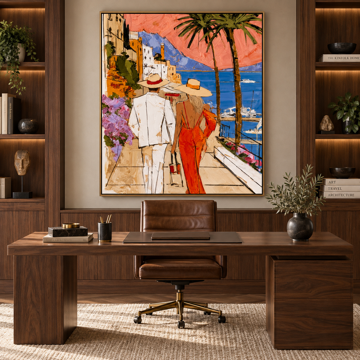 Sunset Riviera-Coastal Couple Painting