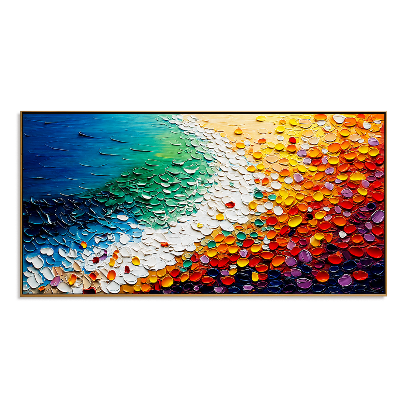 Prism Shore-Colorful Coastal Impasto Painting