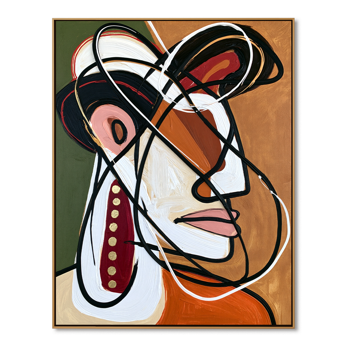 Amber Muse-Abstract Woman Portrait Painting