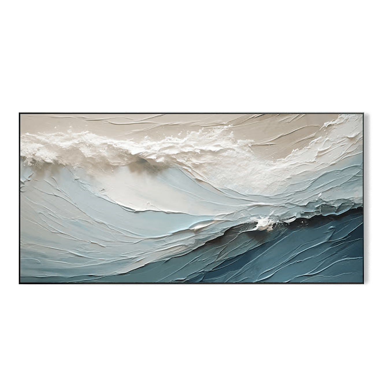 Ocean Drift-Blue Wave Impasto Painting