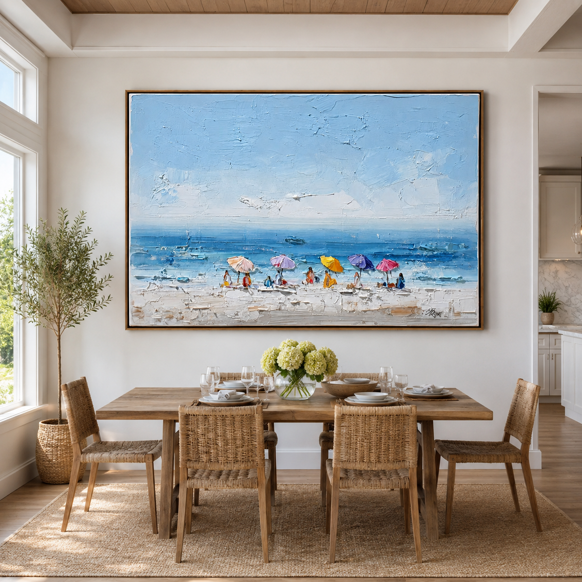Summer Shore-Colorful Beach Umbrella Painting