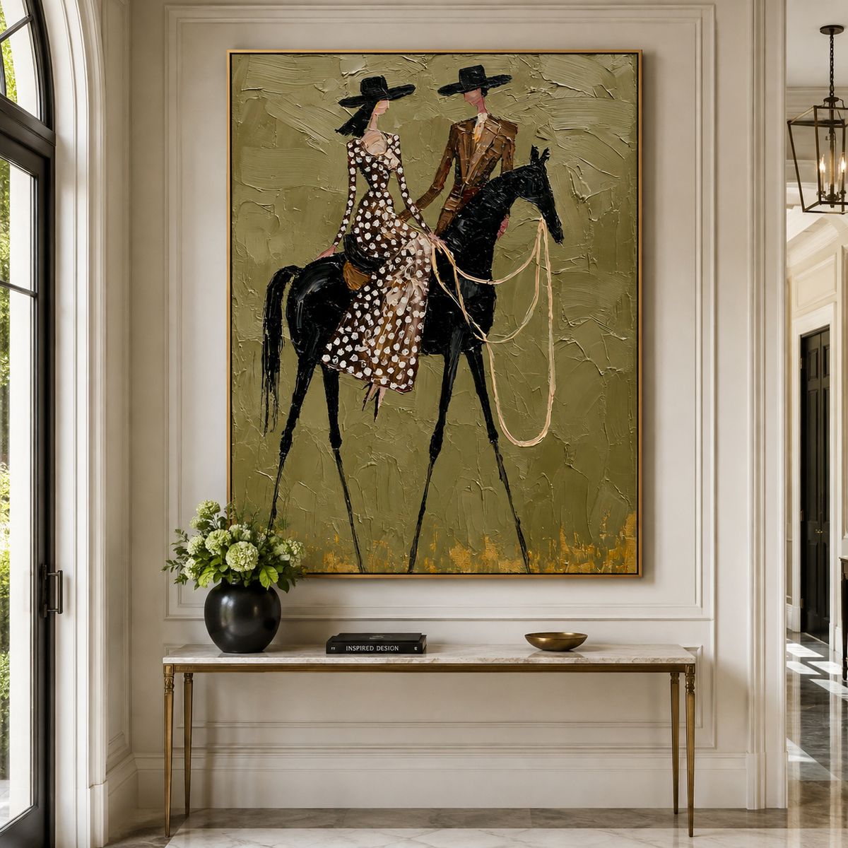 Western Rider Duo-Textured Cowboy Horse Oil Painting