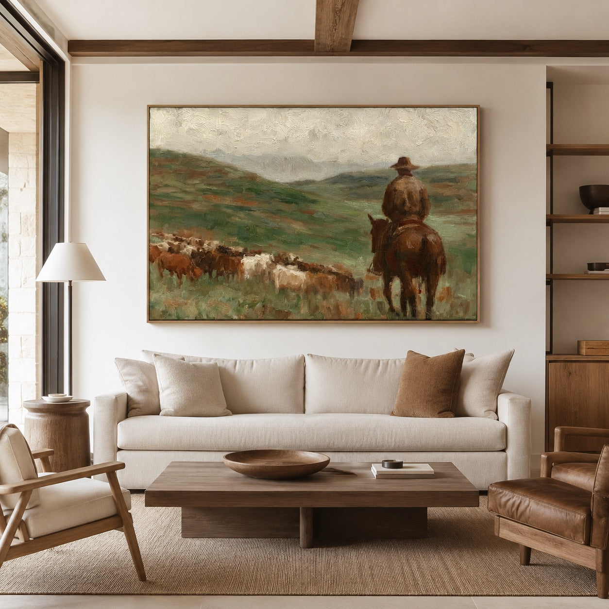 Valley Drift-Cowboy Cattle Oil Painting