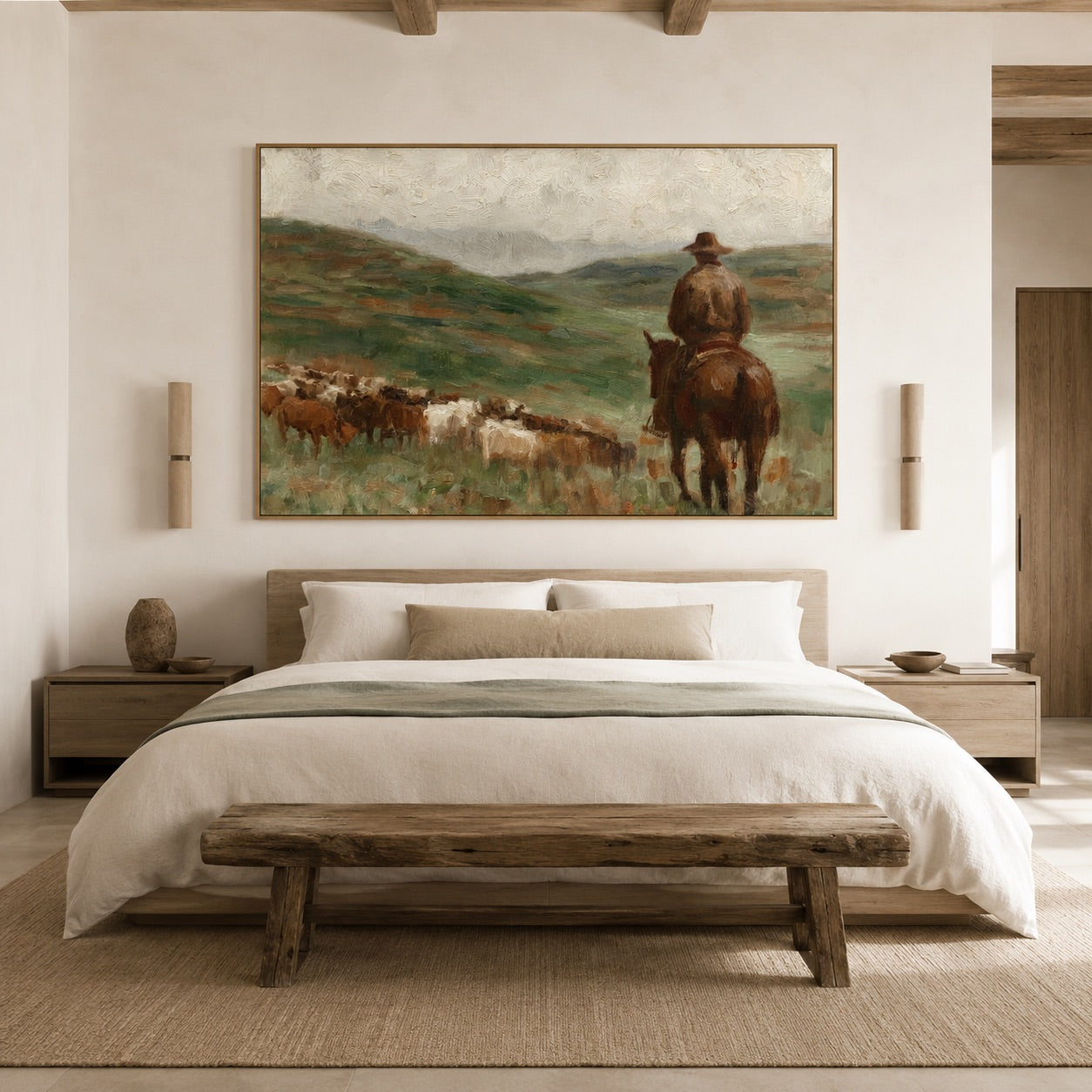 Valley Drift-Cowboy Cattle Oil Painting