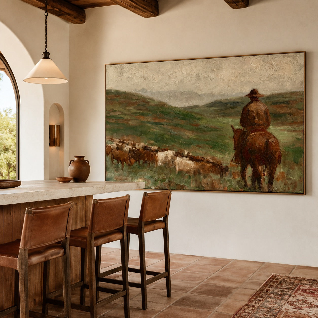 Valley Drift-Cowboy Cattle Oil Painting
