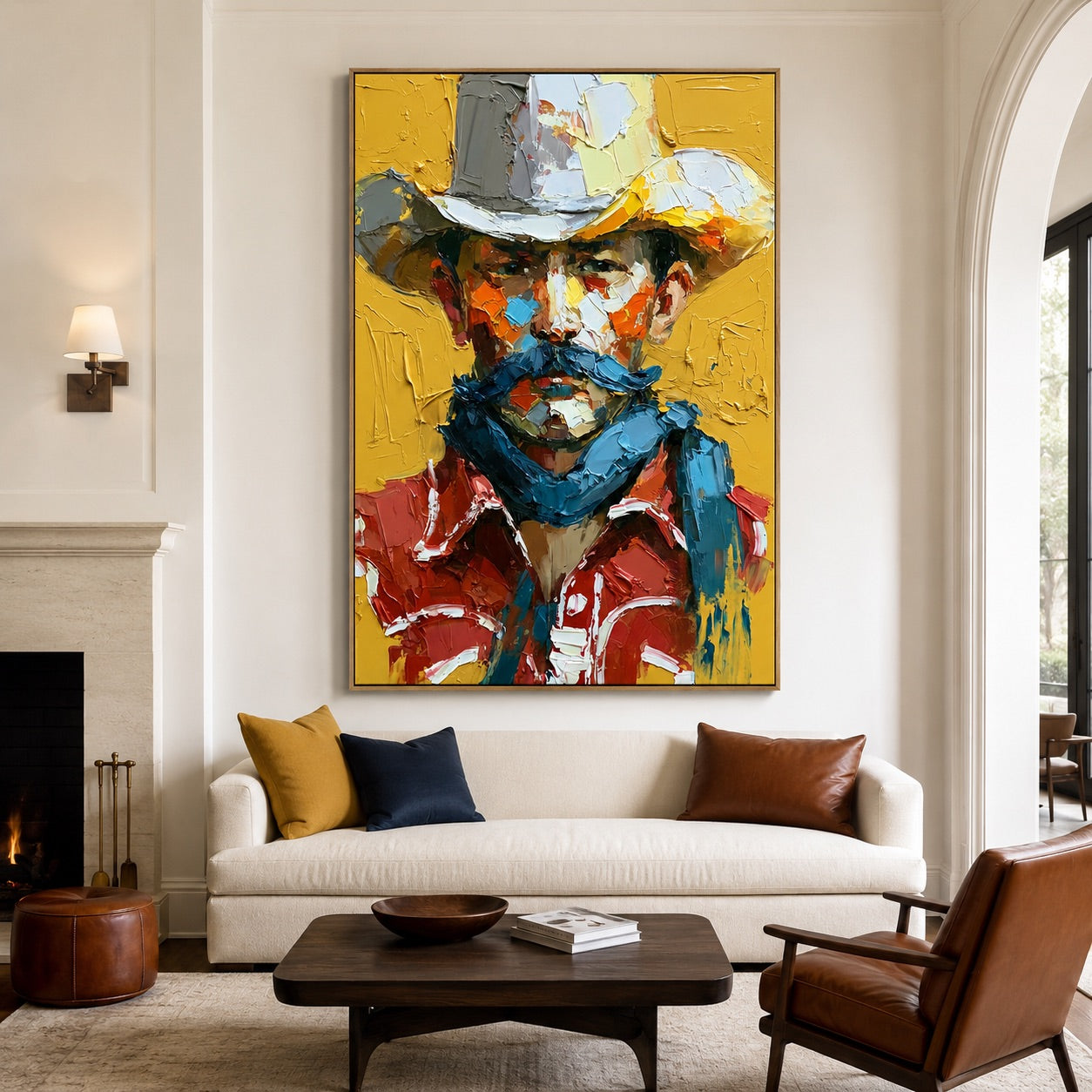 Mustache Maverick-Cowboy Portrait Oil Painting