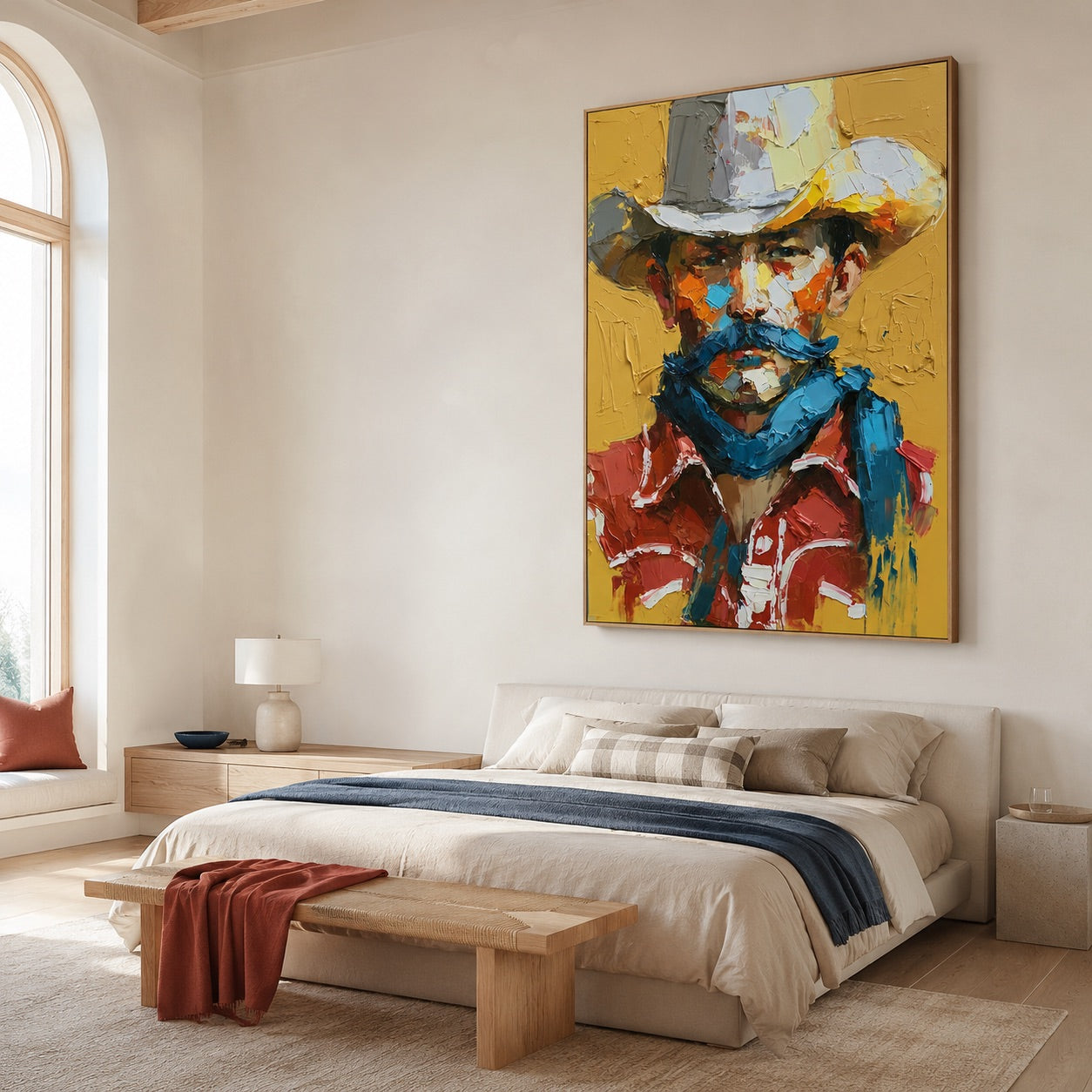 Mustache Maverick-Cowboy Portrait Oil Painting