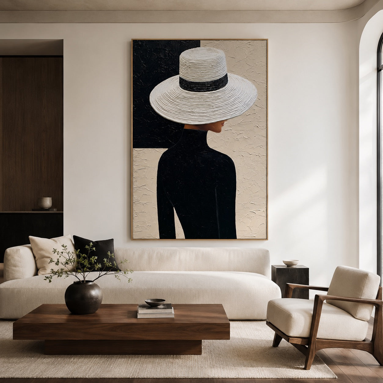 Ivory Brim-Minimalist Woman Oil Painting