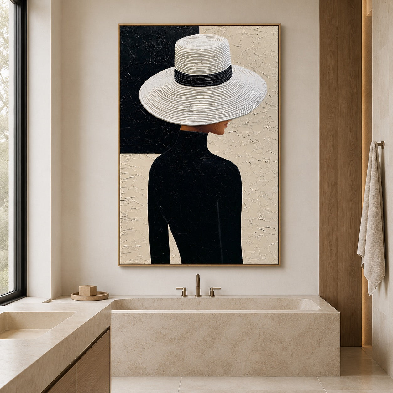 Ivory Brim-Minimalist Woman Oil Painting