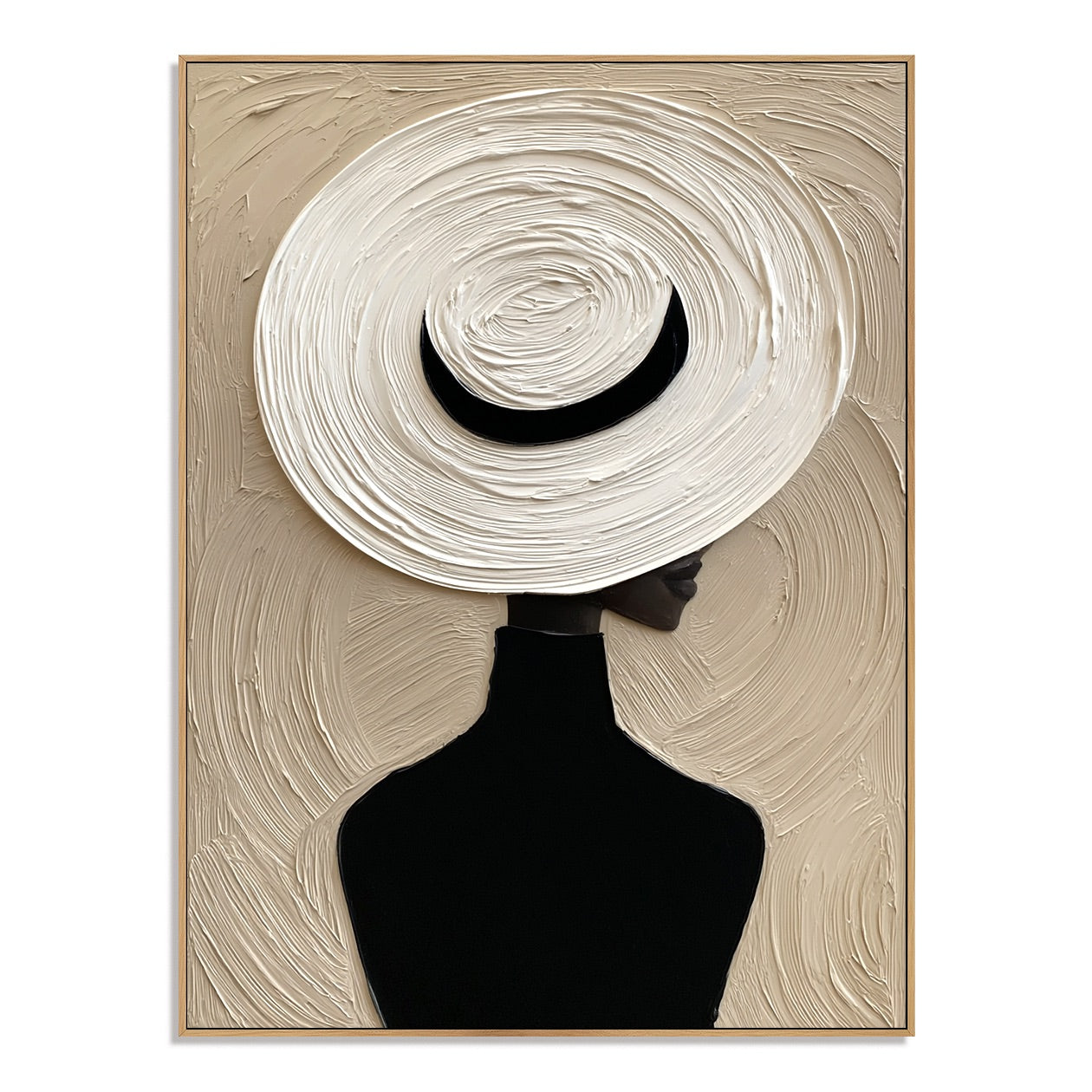 Halo Brim-Minimalist Woman Oil Painting
