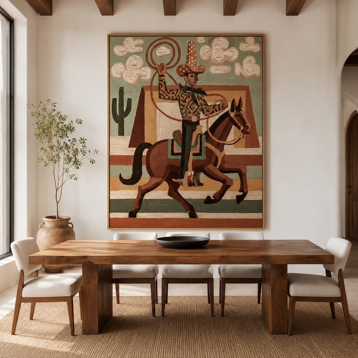 Lasso Rider-Western Cowboy Oil Painting