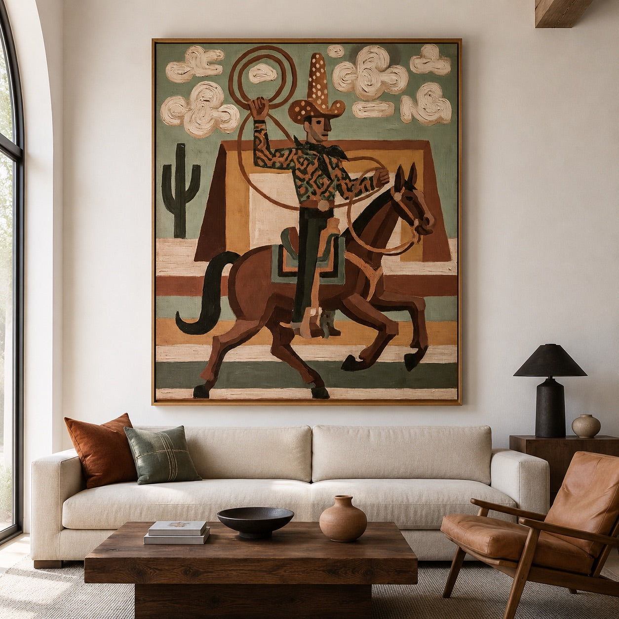 Lasso Rider-Western Cowboy Oil Painting