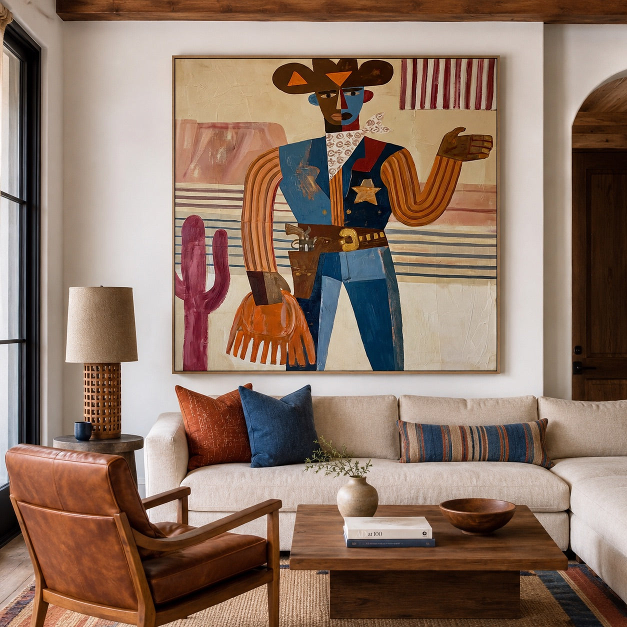 Desert Marshal-Cowboy Folk Art Painting