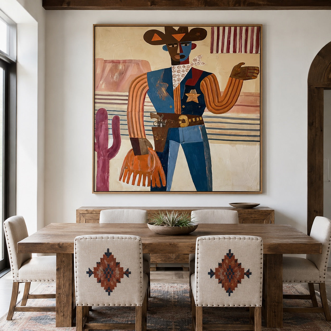 Desert Marshal-Cowboy Folk Art Painting