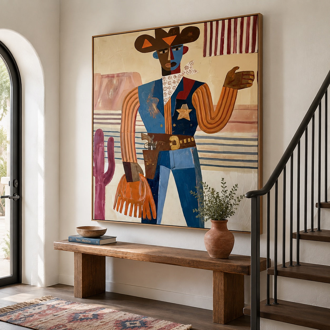Desert Marshal-Cowboy Folk Art Painting