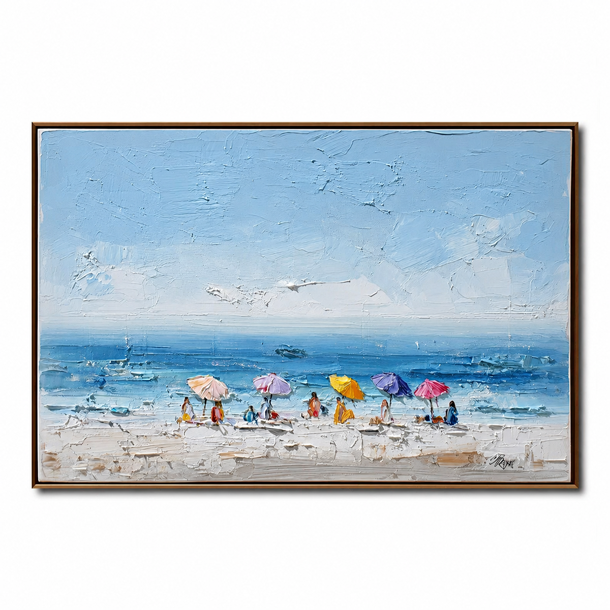 Summer Shore-Colorful Beach Umbrella Painting