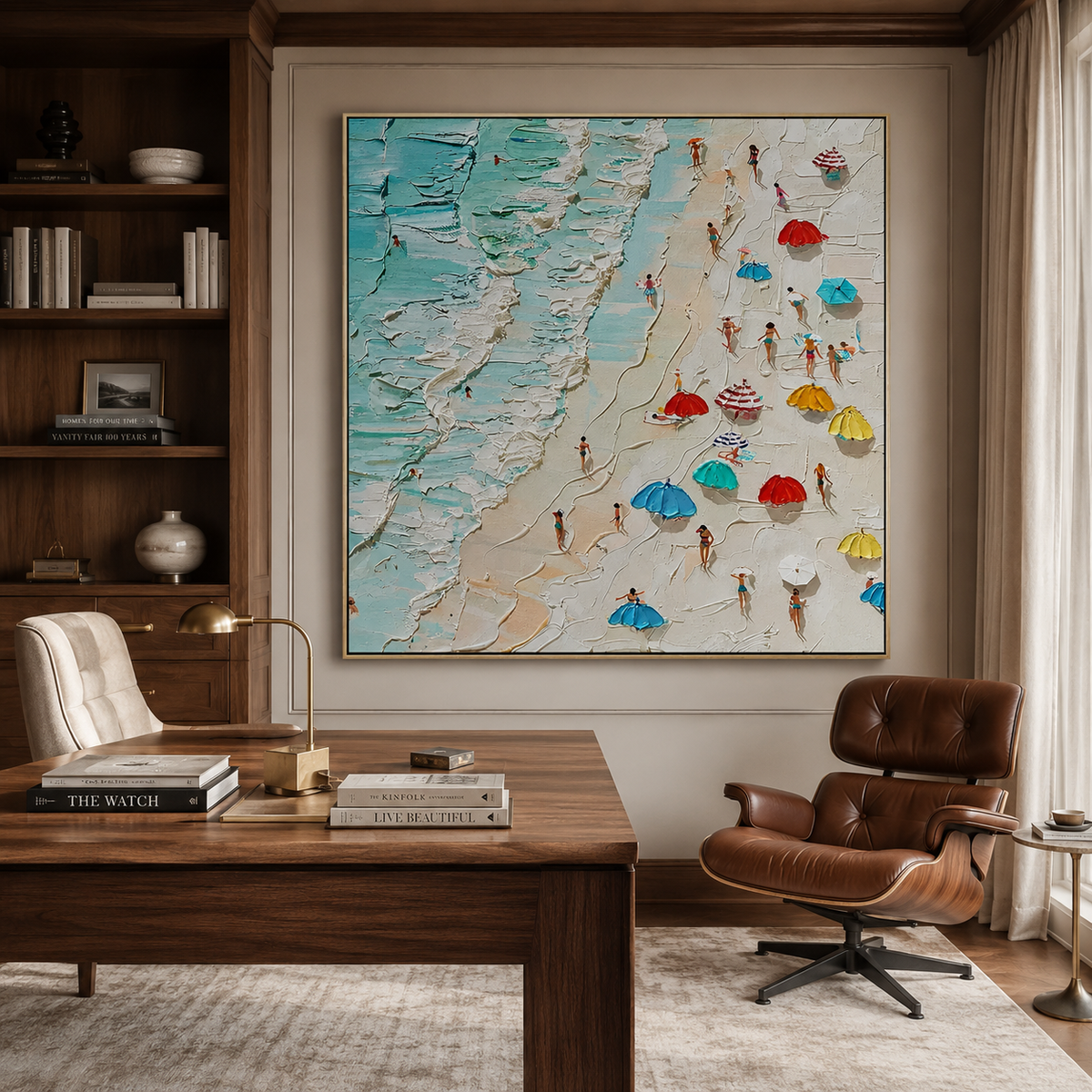 Shoreline Joy-Colorful Beach Scene Painting