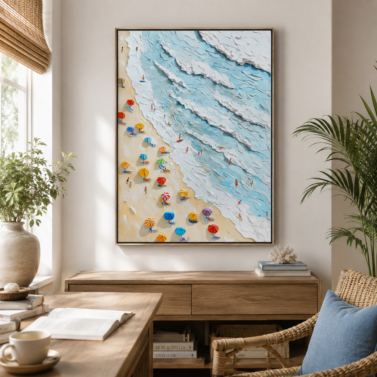 Ocean Breeze-Tropical Beach Wave Painting