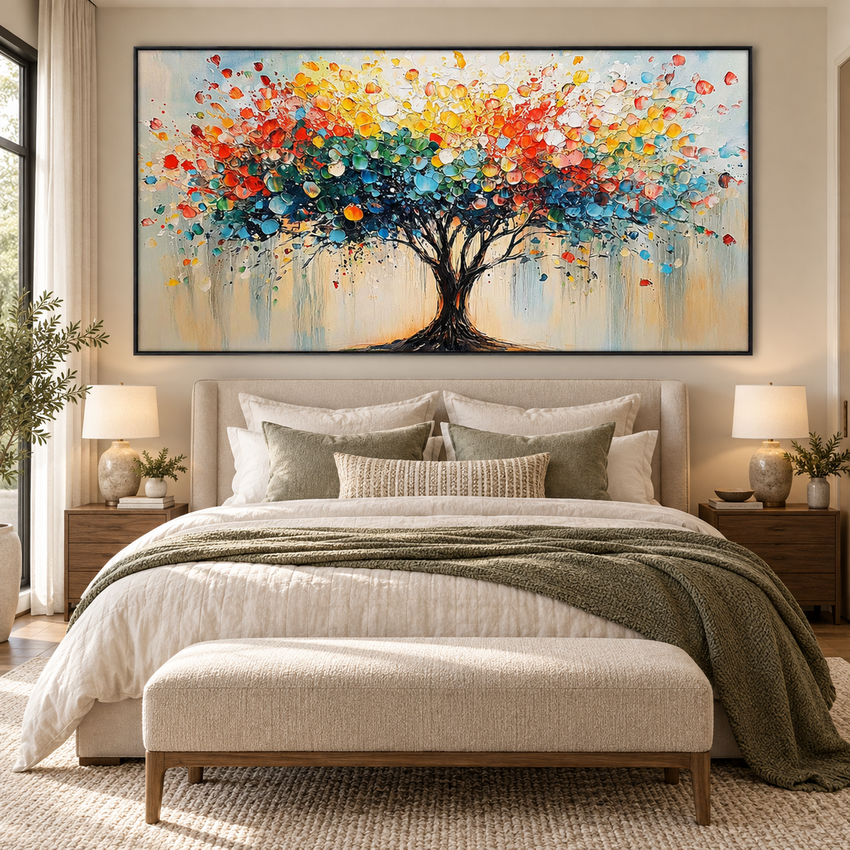 Vibrant Roots-Colorful Abstract Tree Painting