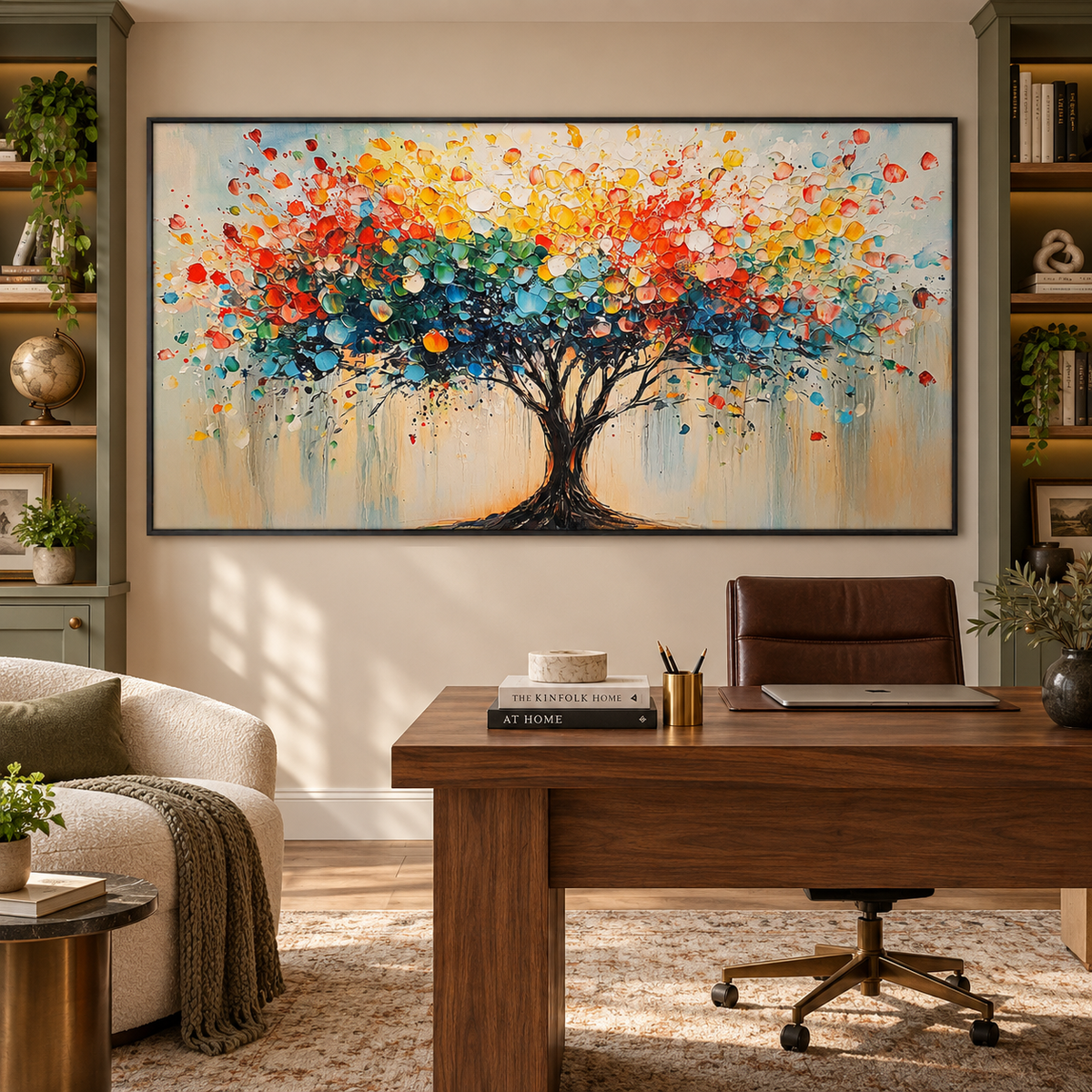 Vibrant Roots-Colorful Abstract Tree Painting
