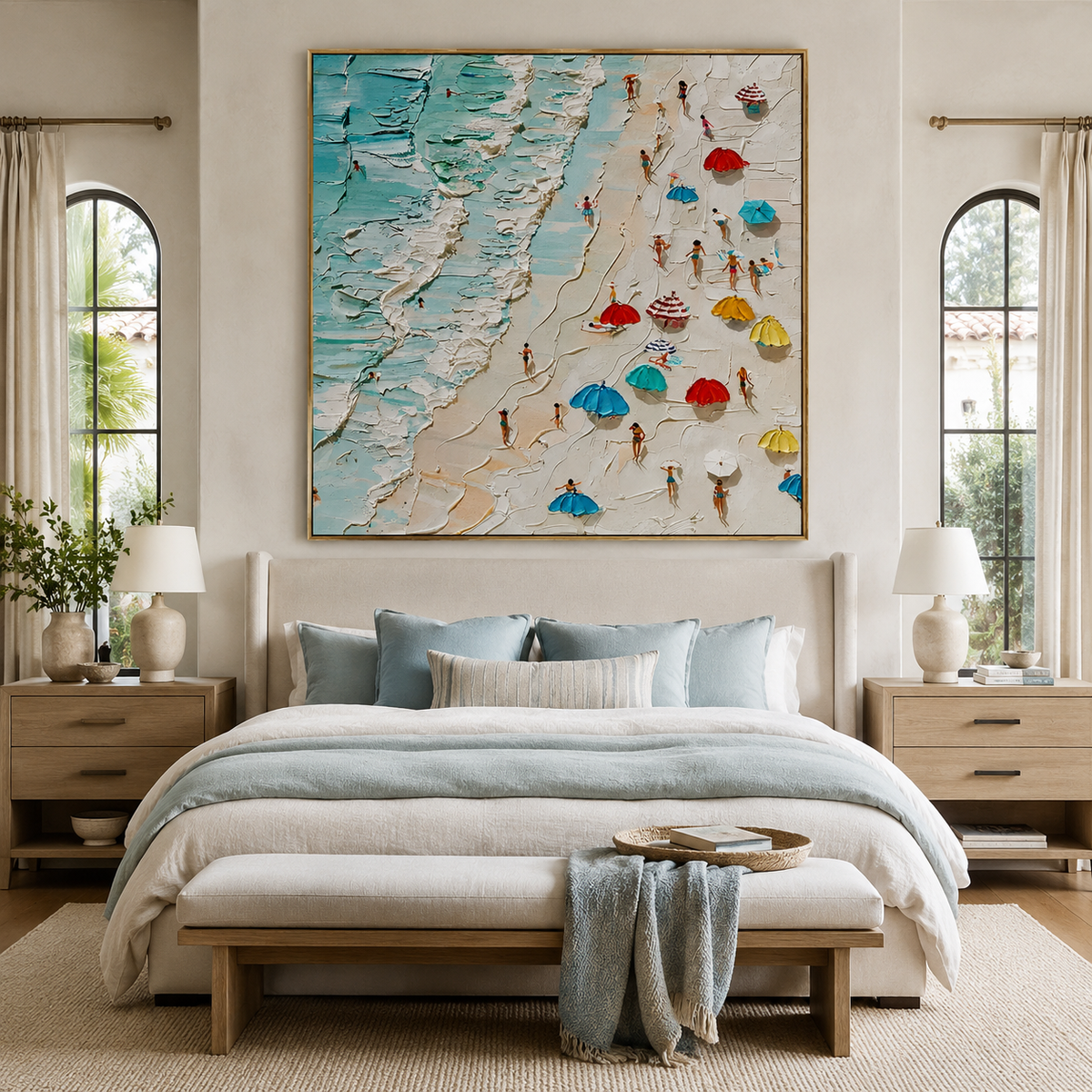 Shoreline Joy-Colorful Beach Scene Painting