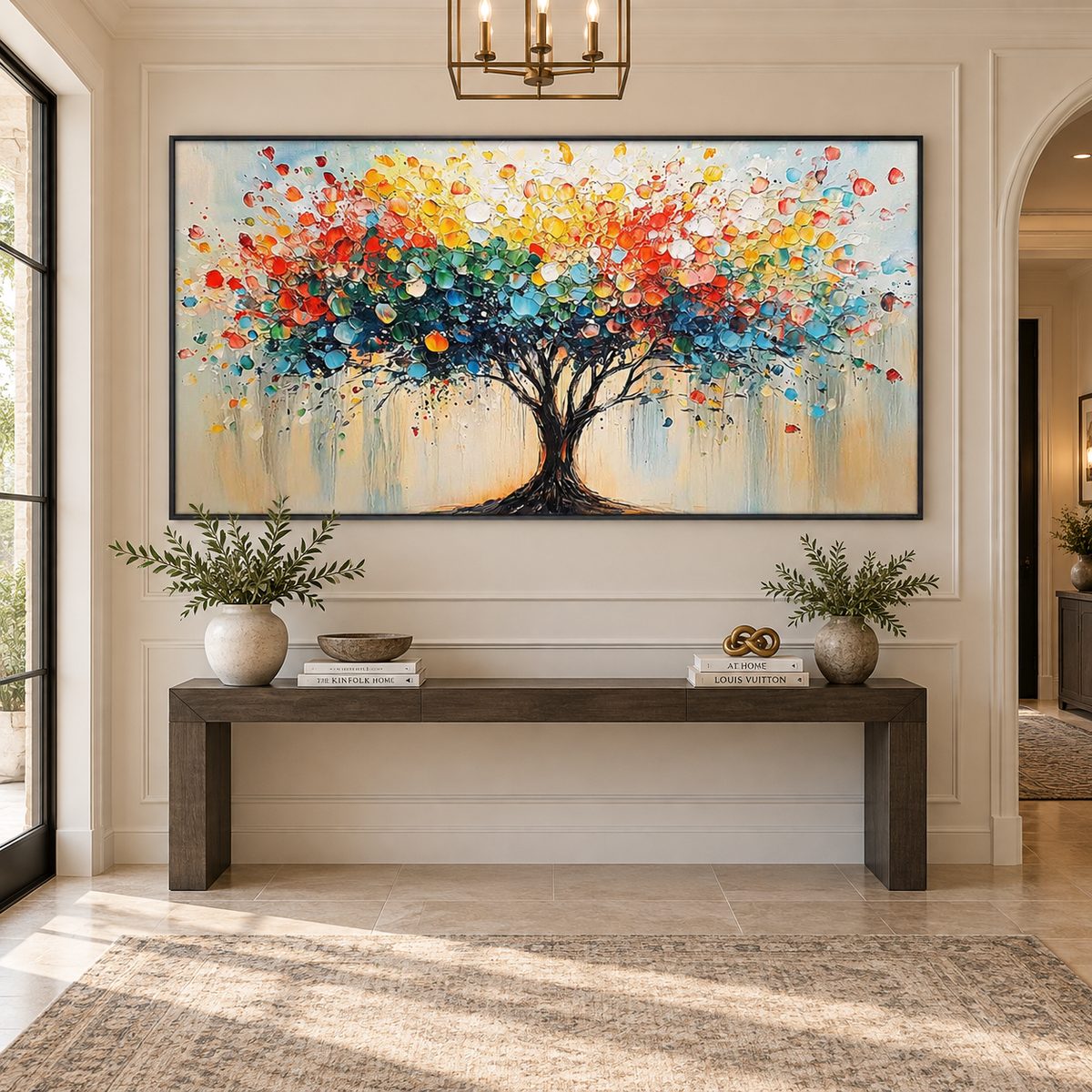 Vibrant Roots-Colorful Abstract Tree Painting
