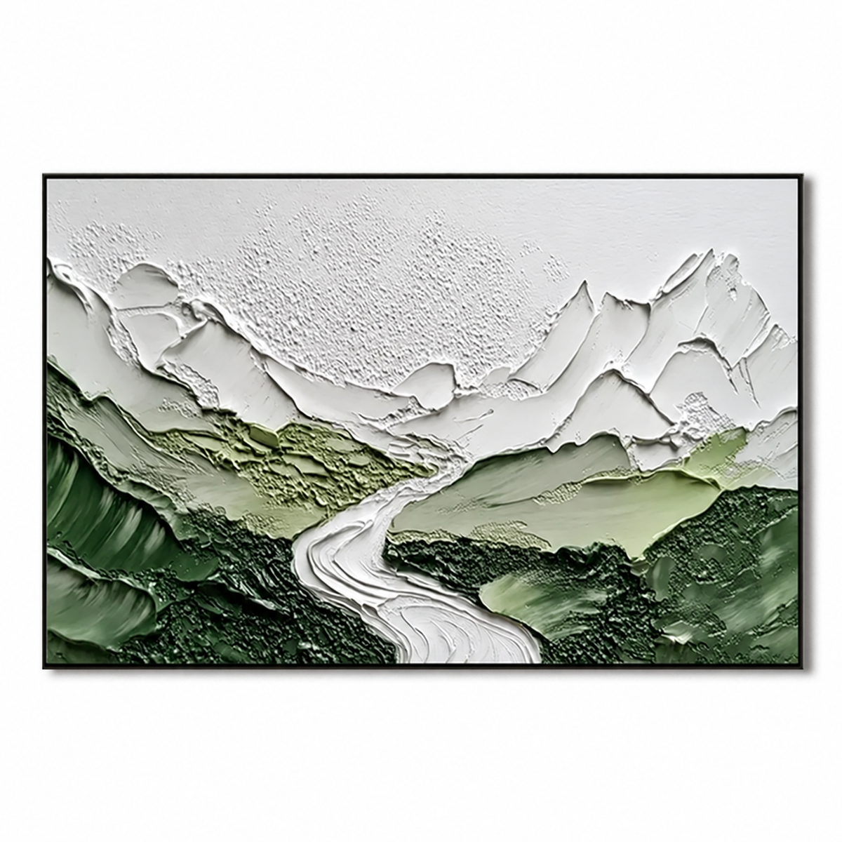 Verdant Passage-Green Mountain River Painting