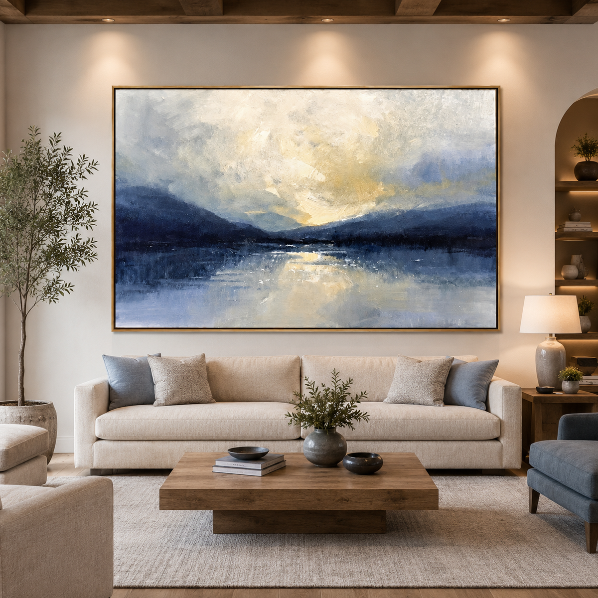 Dawn Reflection-Blue Mountain Lake Painting