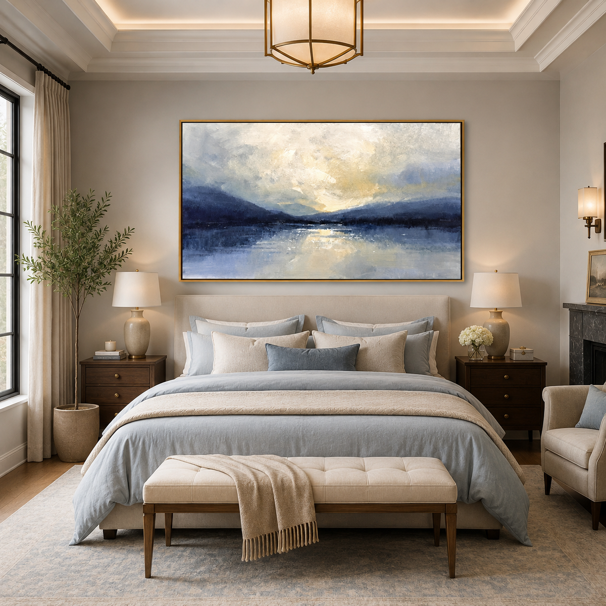 Dawn Reflection-Blue Mountain Lake Painting