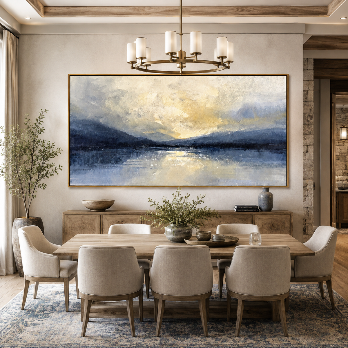 Dawn Reflection-Blue Mountain Lake Painting