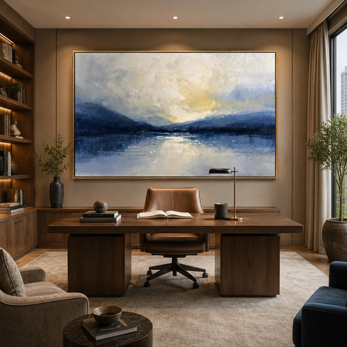 Dawn Reflection-Blue Mountain Lake Painting