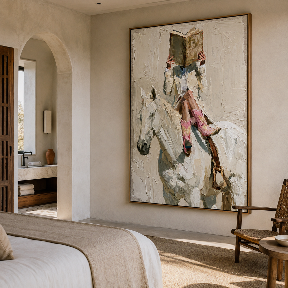 Quiet Pages-White Horse Figurative Painting