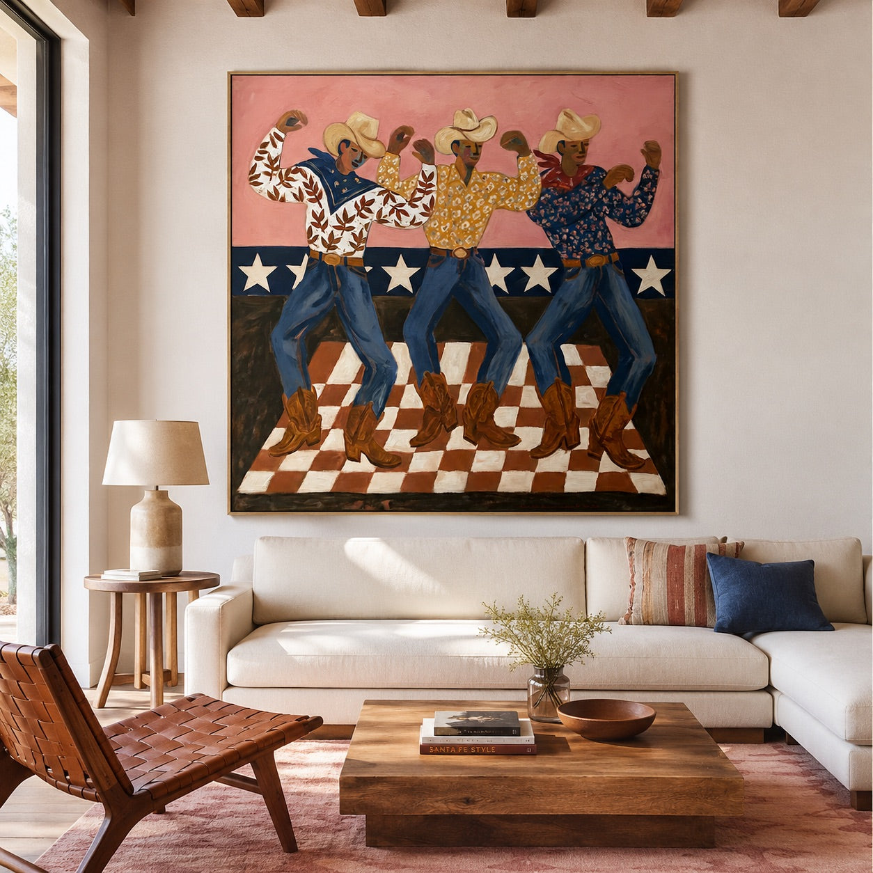 Starstep Trio-Cowboy Dance Oil Painting