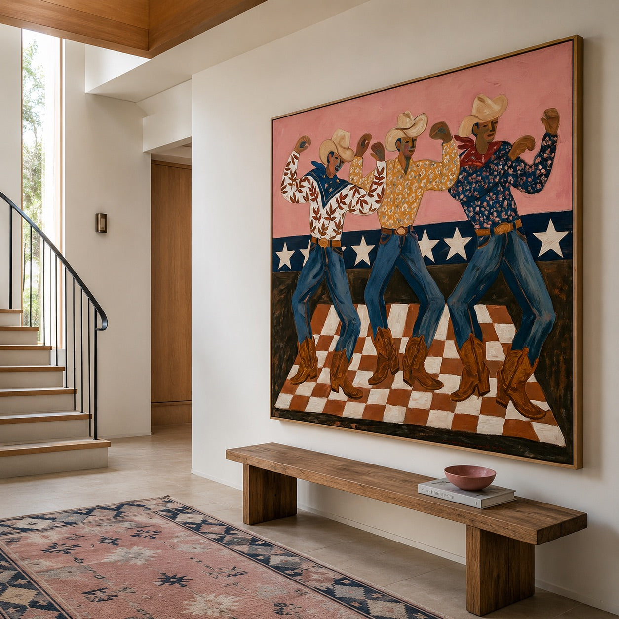 Starstep Trio-Cowboy Dance Oil Painting