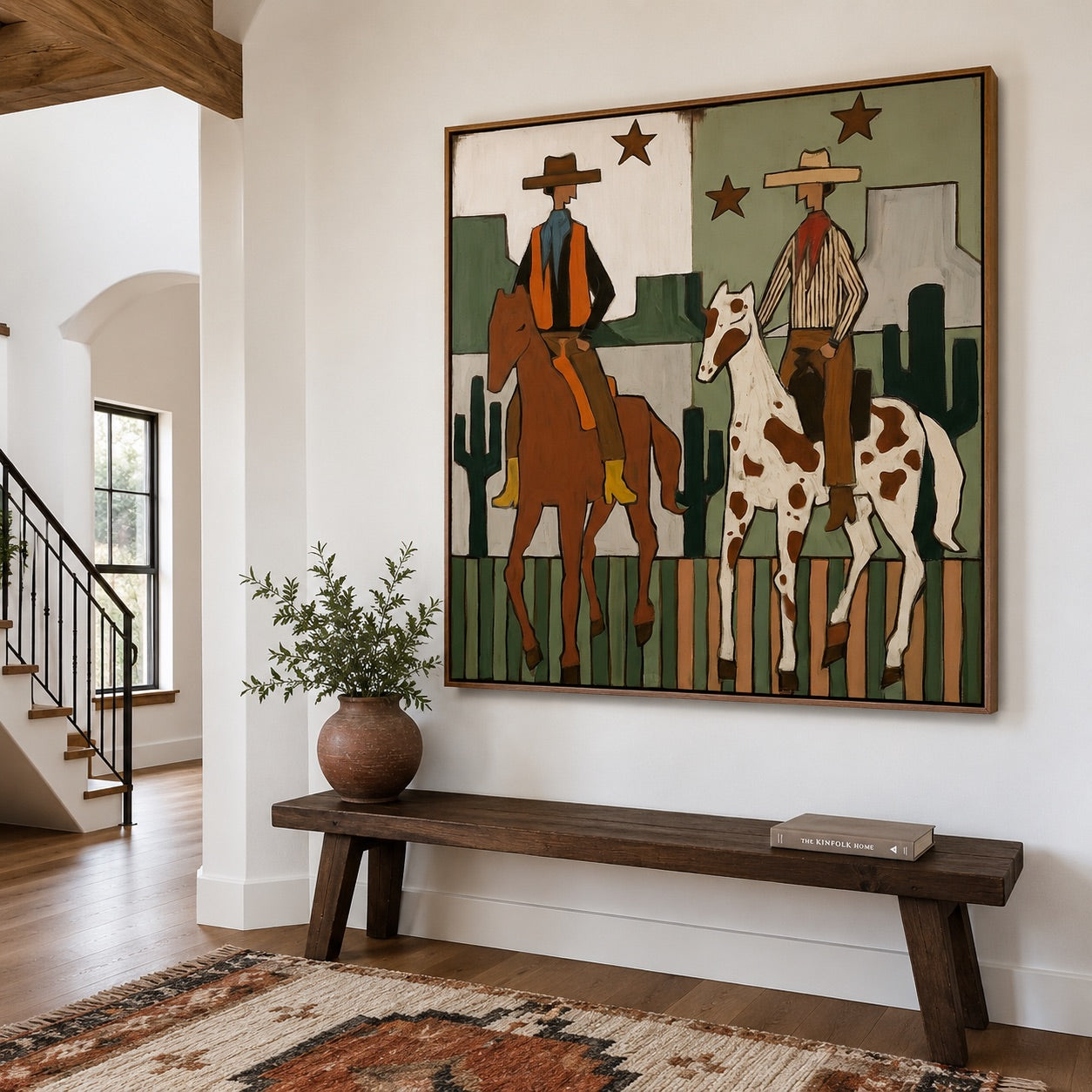 Twin Trails-Western Riders Oil Painting