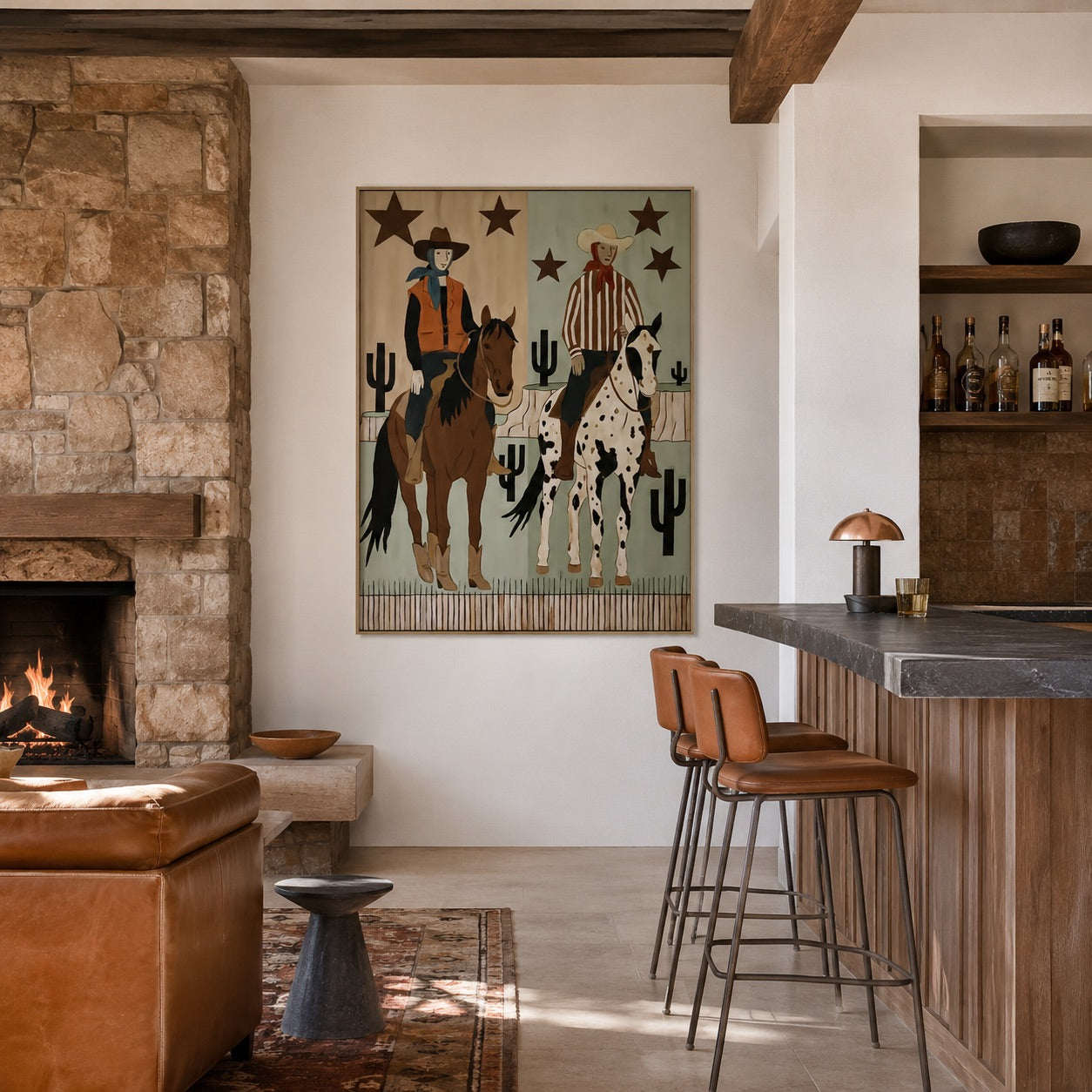 Sage Frontier-Cowboy Horse Oil Painting