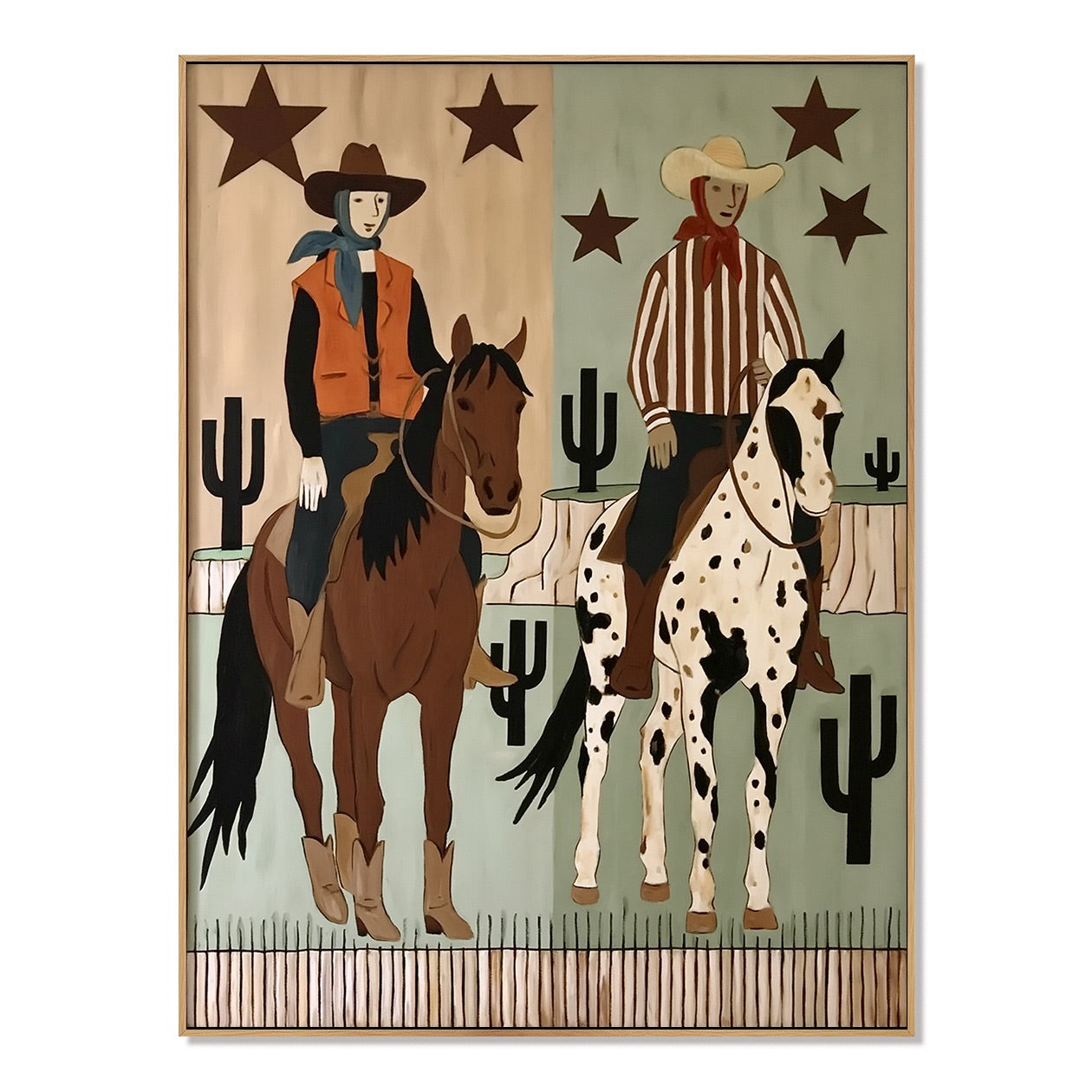 Sage Frontier-Cowboy Horse Oil Painting