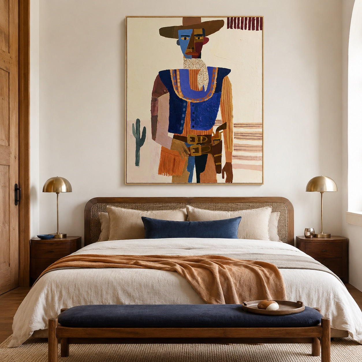 Patchwork Marshal-Cowboy Portrait Oil Painting