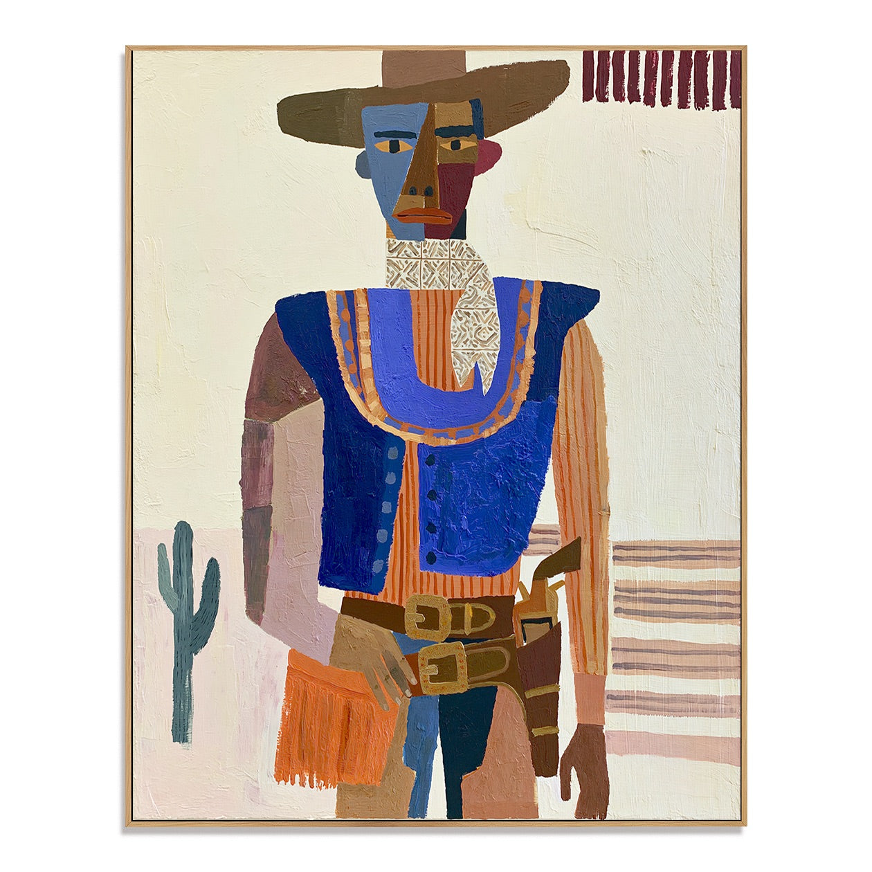 Patchwork Marshal-Cowboy Portrait Oil Painting