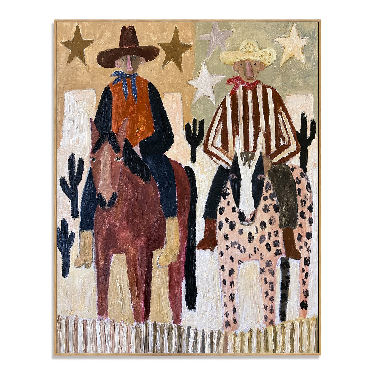 Desert Companions-Cowboy Horseback Oil Painting